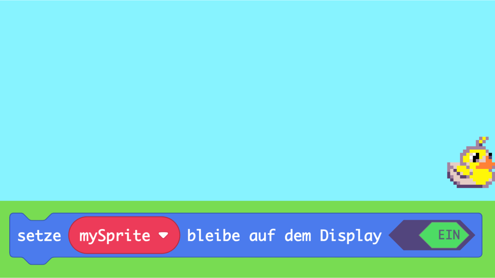 Sprite auf dem Bildschirm halten